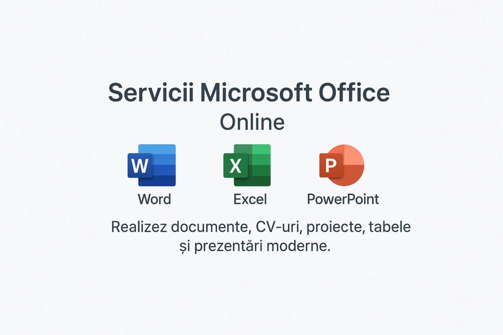 Servicii Word, Excel, PowerPoint - Proiecte, CV-uri, Prezentări