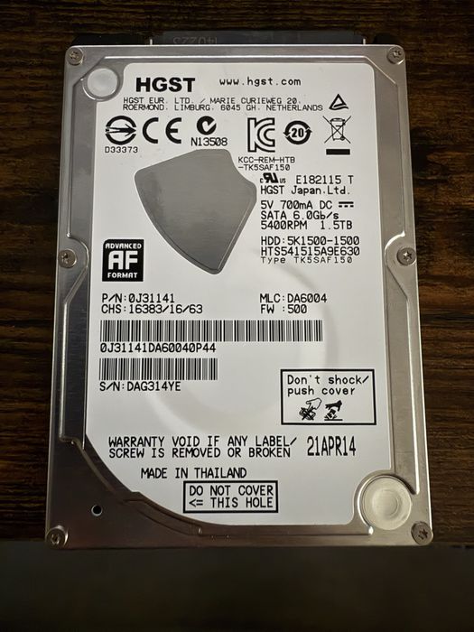 HDD Travelstar 1.5TB Internal 5400RPM 2.5" Laptop - Black Friday