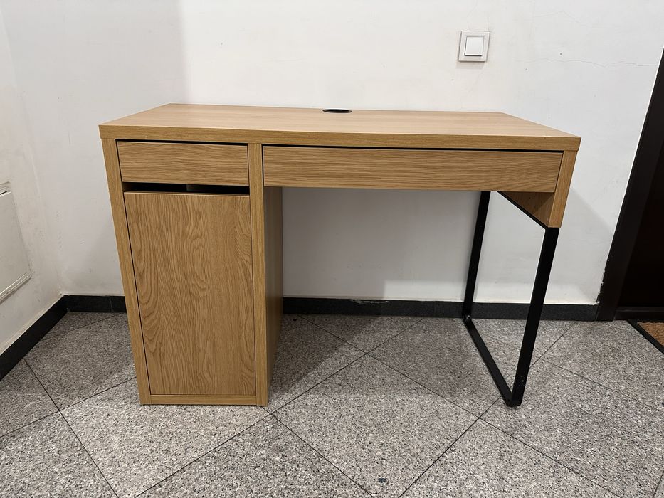 Birou IKEA Micke stejar alb, 105x50cm