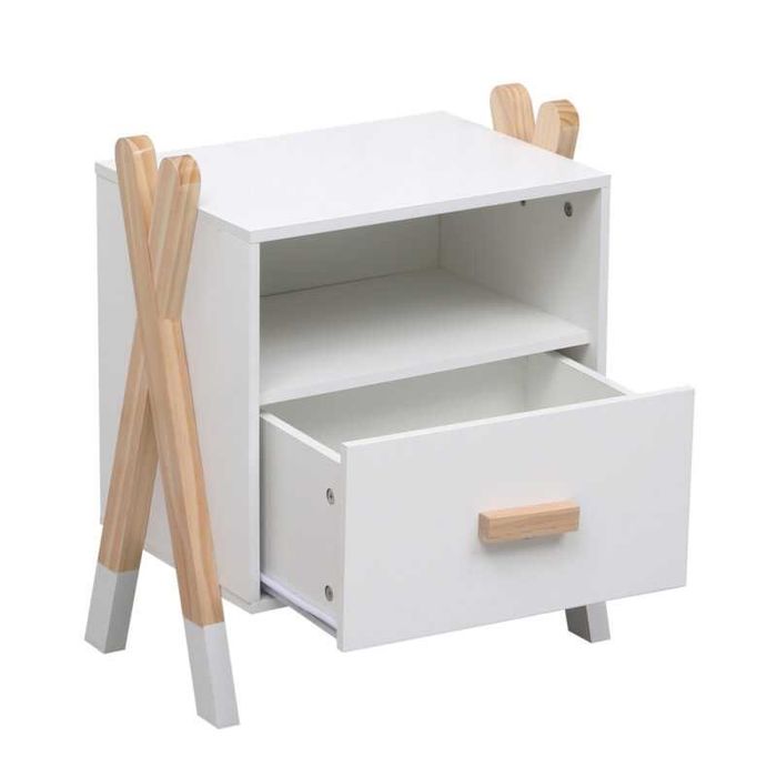 Нощно шкафче, Paschal, Бял, Пдч, 46х30х55см.