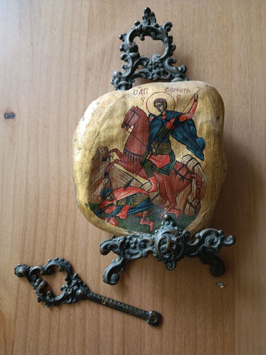 Sf. Gheorghe, pictura pe piatra