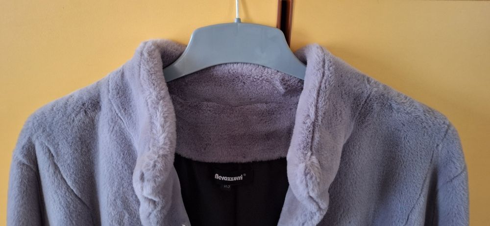 Palton Dama Gri Nou Blană artificială