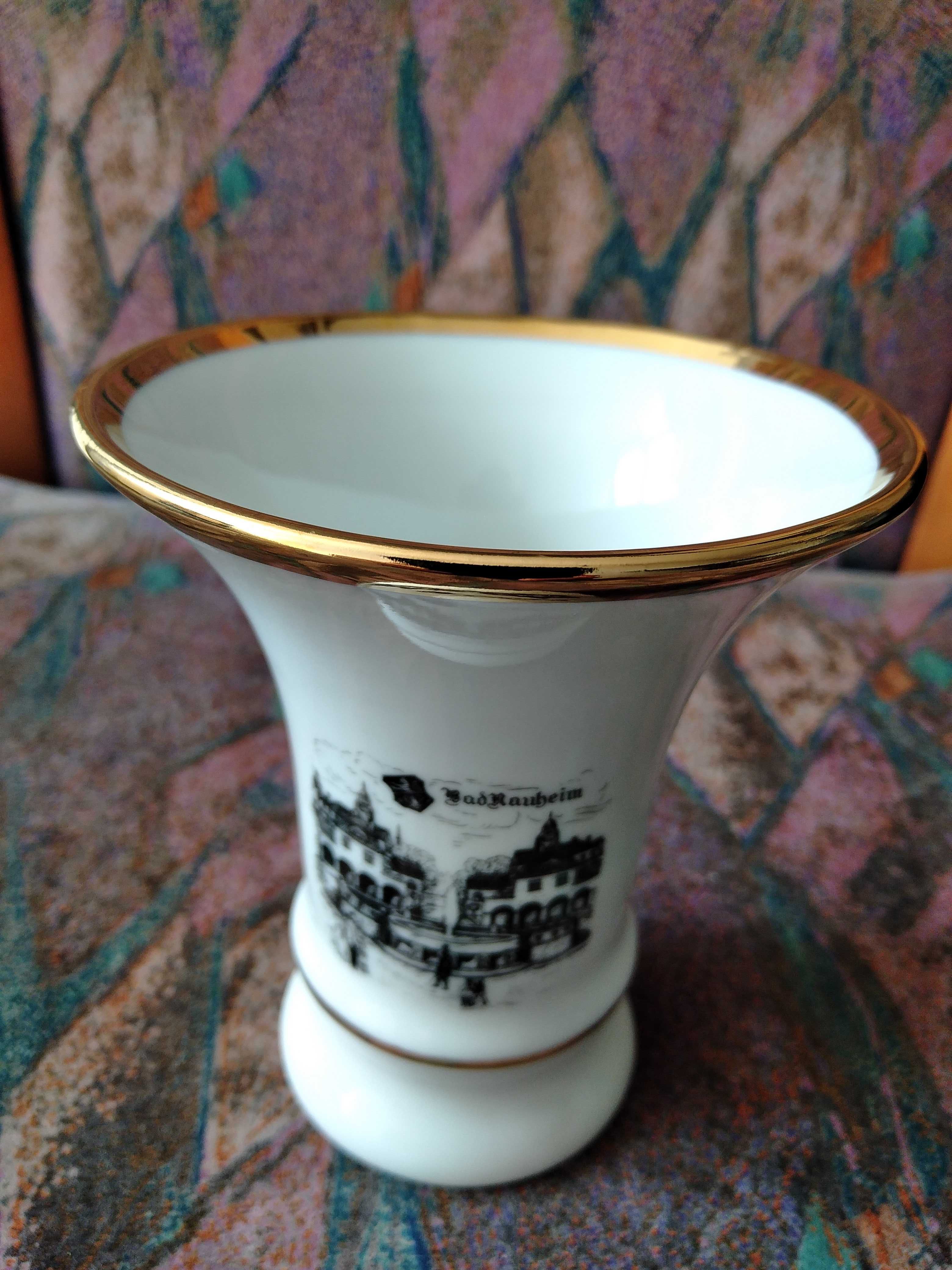 Немски порцелан сувенир чаша Salzburg и ваза Bad Nauheim