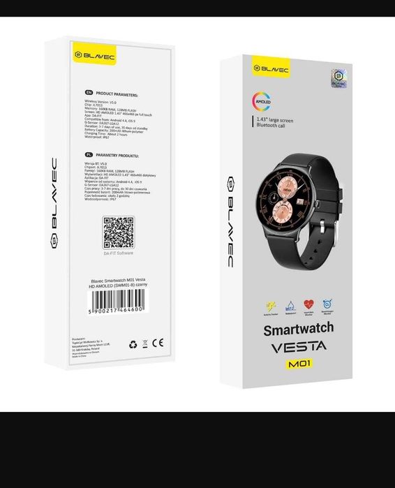 Smartwatch Blavec M01 Vesta, Negru