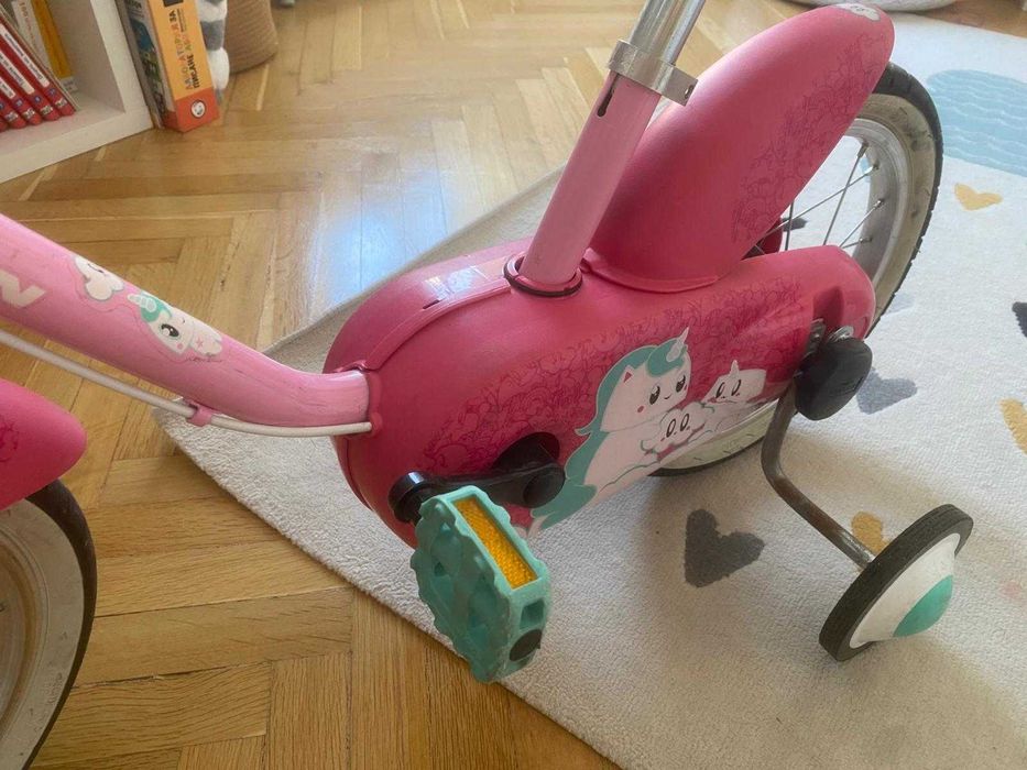 Детско колело B`twin 500 unicorn, 14 инча, розово