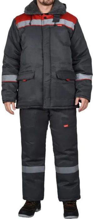 Спецодежда зимняя куртка с капюшоном и тёплые брюки