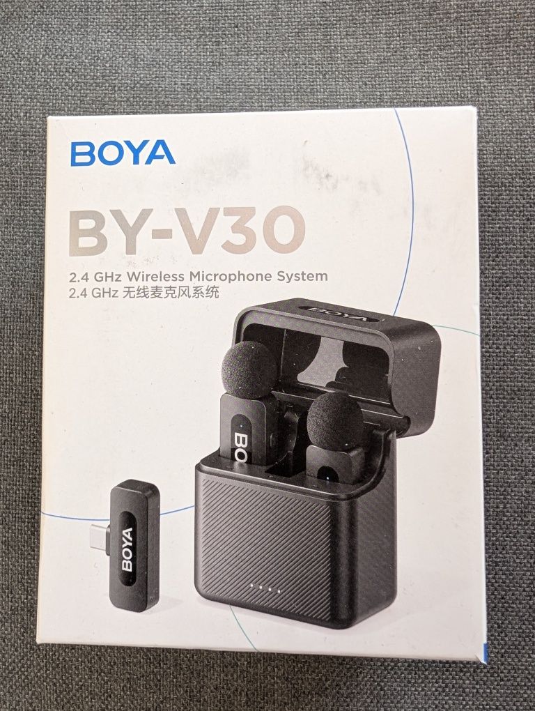 NOU - Microfon Lavaliera Wireless Boya BY-V30 - 2TX+1RX-Android/Iphone