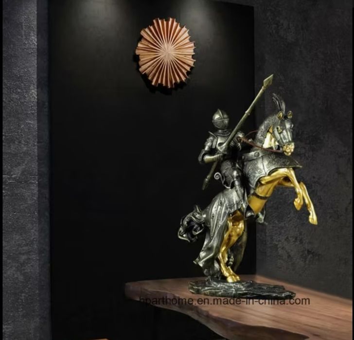 Американская ретро скульптура римская рыцаря из  керамика