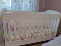 Бебешко креватче с колелца и матрак