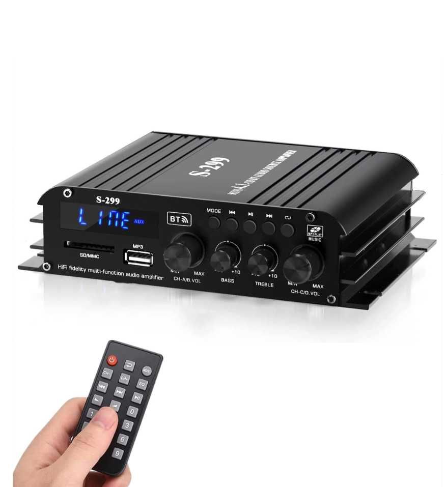 Amplificator cu 4.1 canale, Bluetooth 5.0 pentru boxe de acasă 40W x 4