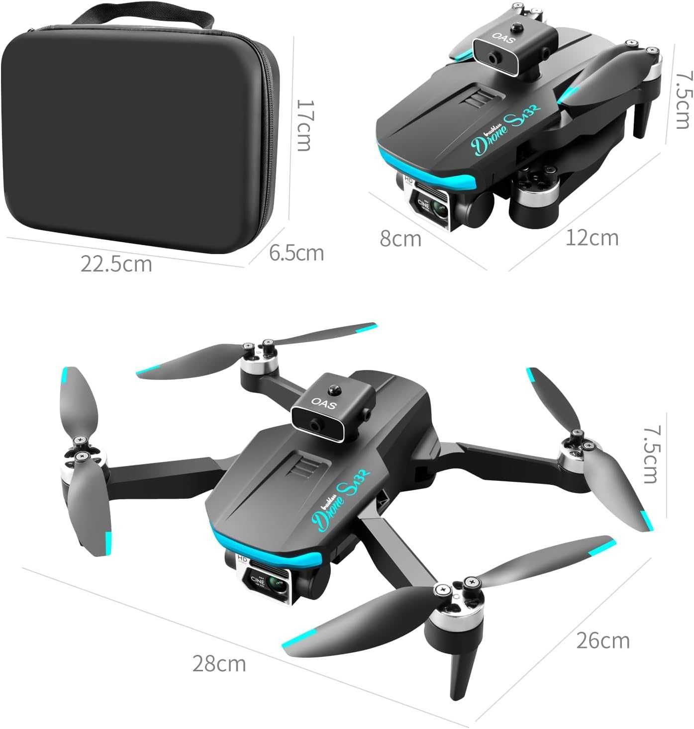 Дрон от Амазон - S132 с HD камера и чанта (копие на DJI Mini)