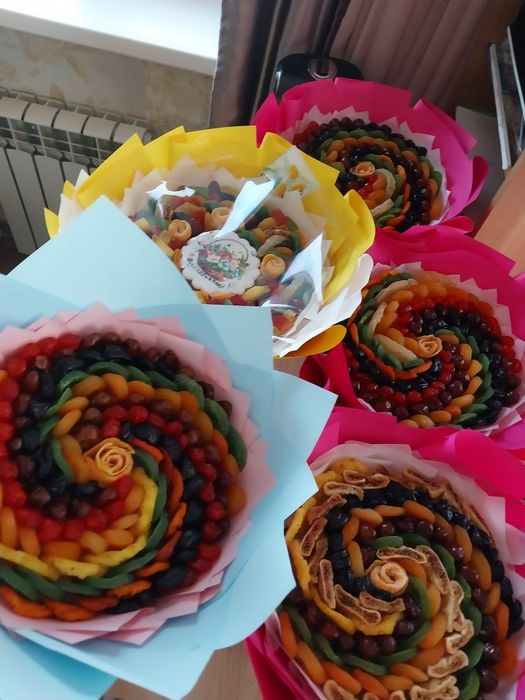 Сухофруктовая корзина. Сухофруктовый букет. Бокс. Сухофрукты Петропавл