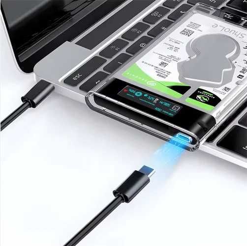 Carcasa SSD/HDD externa 2.5 inch afisaj LCD Color Smart Sentinel