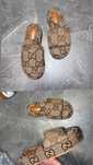 Papuci Gucci crem/ negru