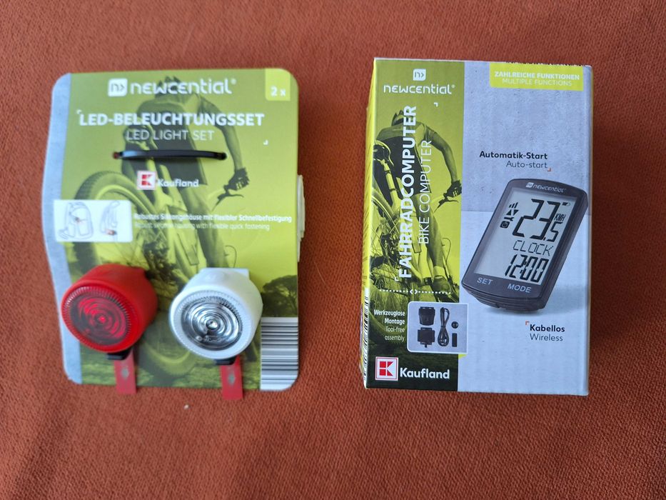 Ciclocomputer Newcen Wireless + set de lumini pt bicicletă, 2unități
