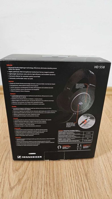Casti audio cu banda Sennheiser HD 558, Negru