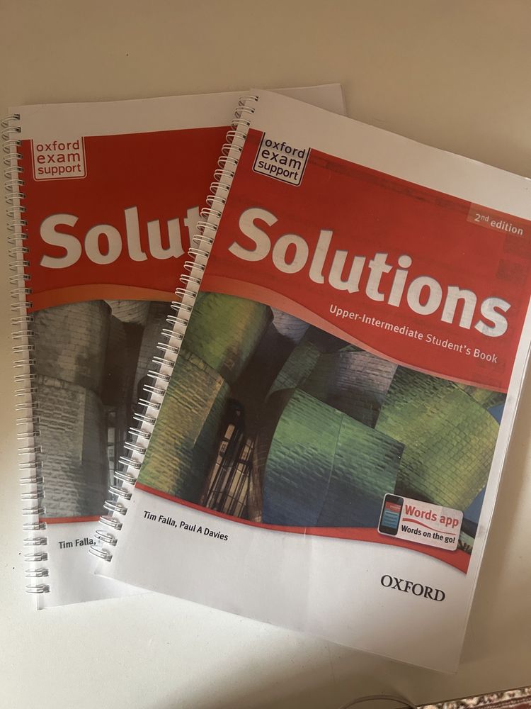 Solutions 2nd edition Upper-Intermediate Students and Workbook.