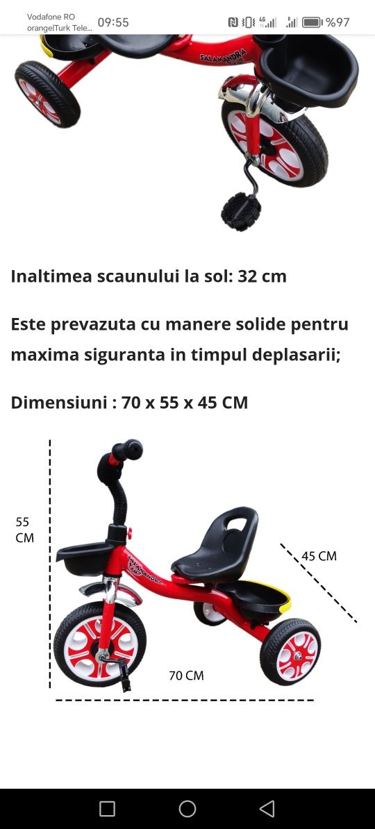 Tricicleta cu pedale