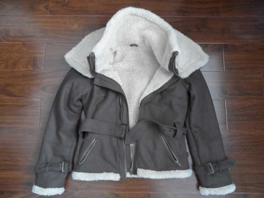 Geacă de damă, Shearling, lână și blană naturală Mărimea M.