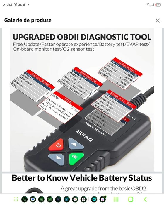 Scaner OBD2 KINGbolen, cititor de coduri, instrument de scanare DTC