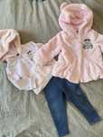 Set Lot fetita hanorac/jeggings/ geaca pufoasa 12/18 luni
