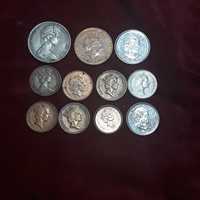 Монеты с изображением королевы Англии,разных лет,одним лотом