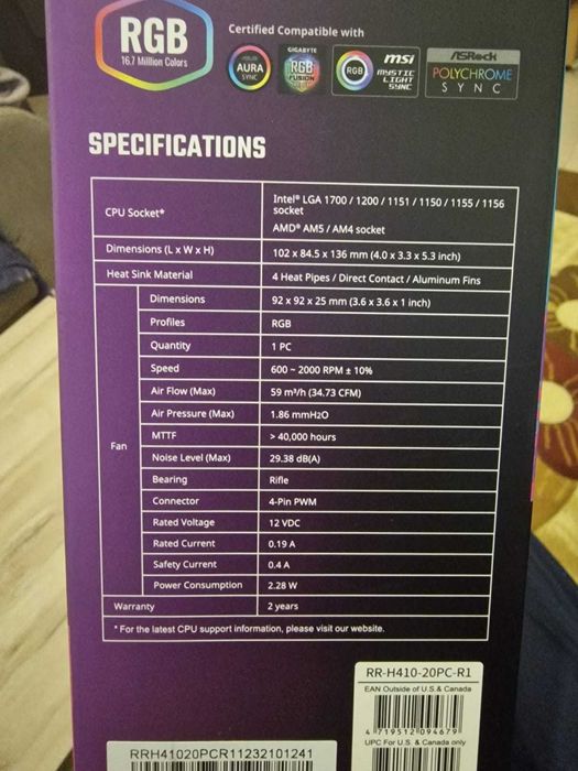 Cooler procesor Cooler Master Hyper H410 RGB