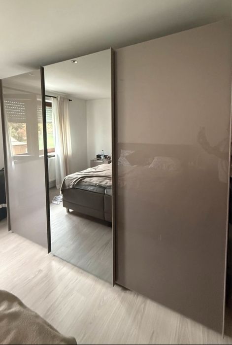 Dressing/Dulap 270/223/66 cm 3 usi culisante sticla cappuccino/oglinda