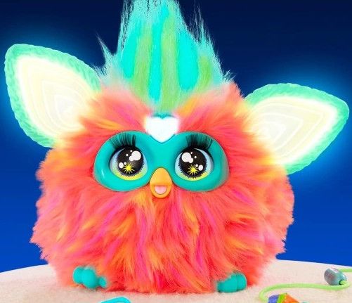 Играчка Hasbro Furby Coral с 15 аксесоара, гласово активиран аниматро