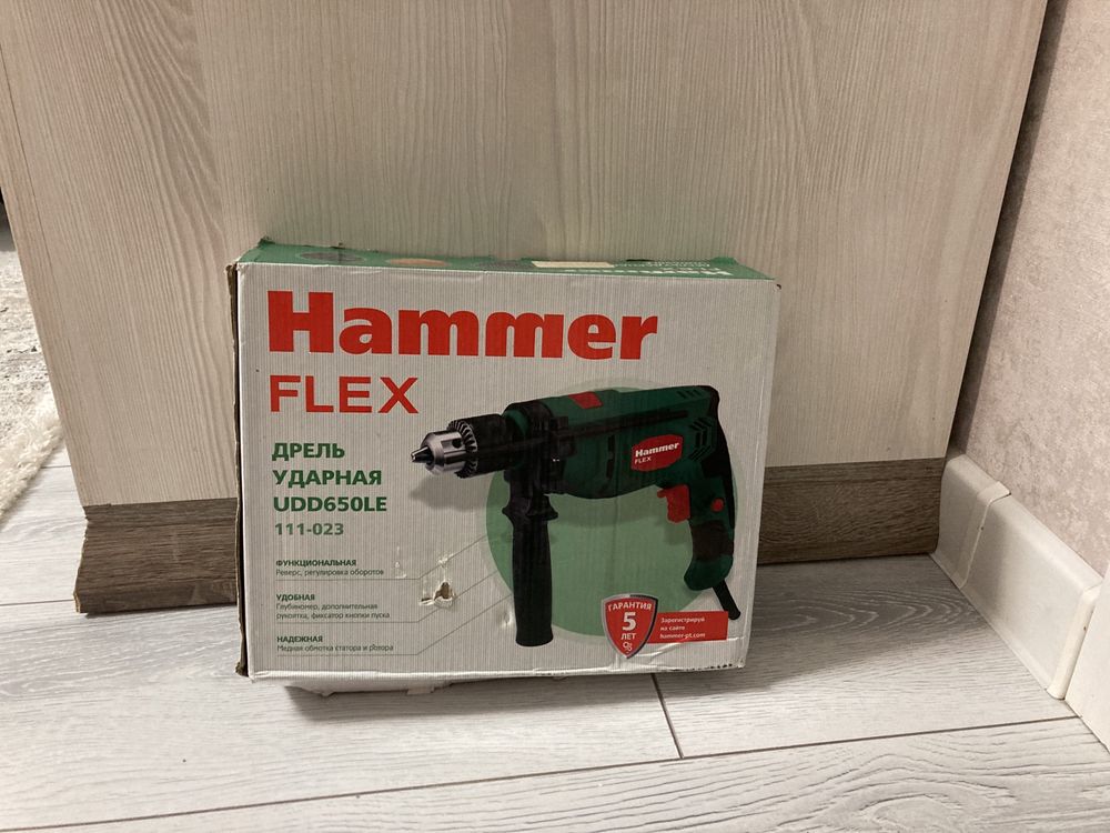 Hammer flex дрель ударная  UDD650LE