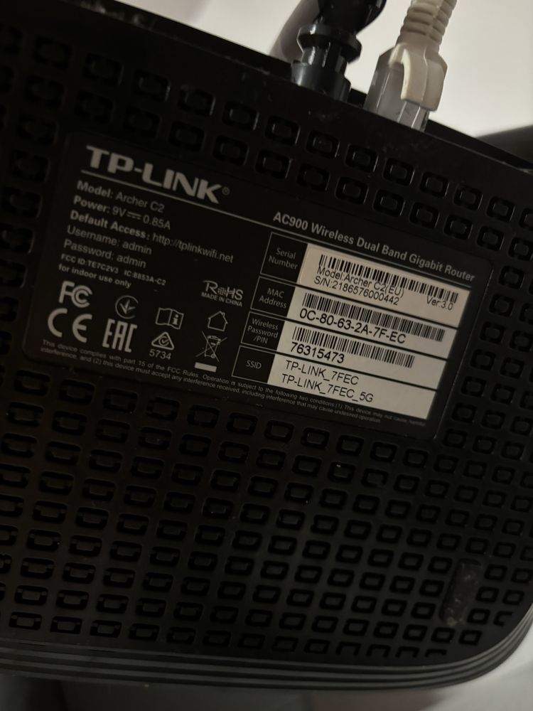 Router TP-Link Archer C2, AC900, Dual Band, Gigabit
