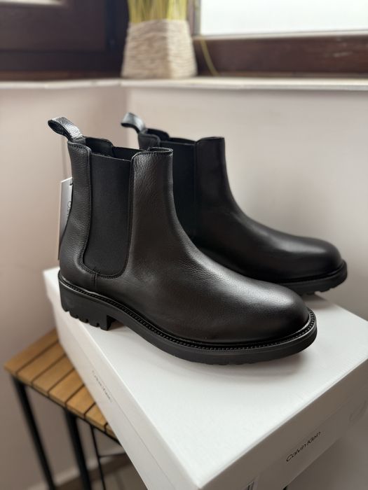 Calvin Klein cizme Chelsea piele neagra marimea 40 noi originale