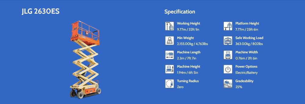 Ножична вишка 10м JLG 2630 es
