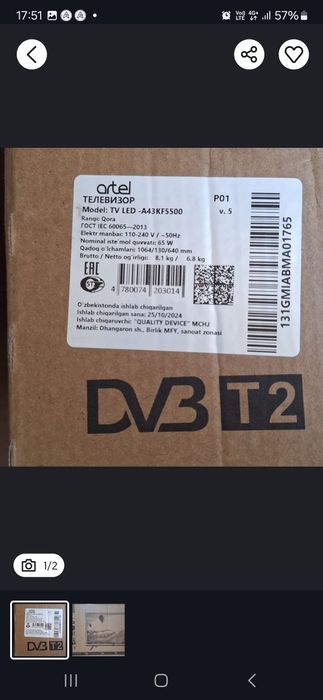 Sotiladi Artel televizor 43 talik