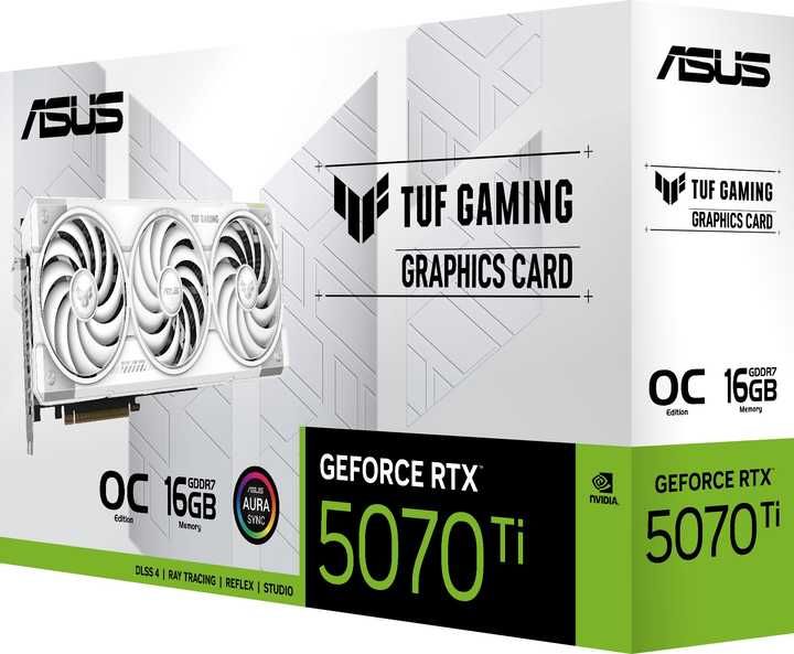 Видеокарта ASUS TUF Gaming GeForce RTX 5070 Ti 16GB GDDR7 White OC