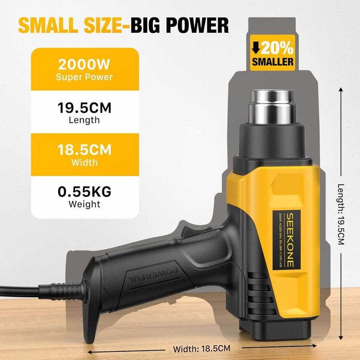 Suflanta/pistol aer cald, 2000W, Ecran LCD,50-650gr,REDUS de la 300RON