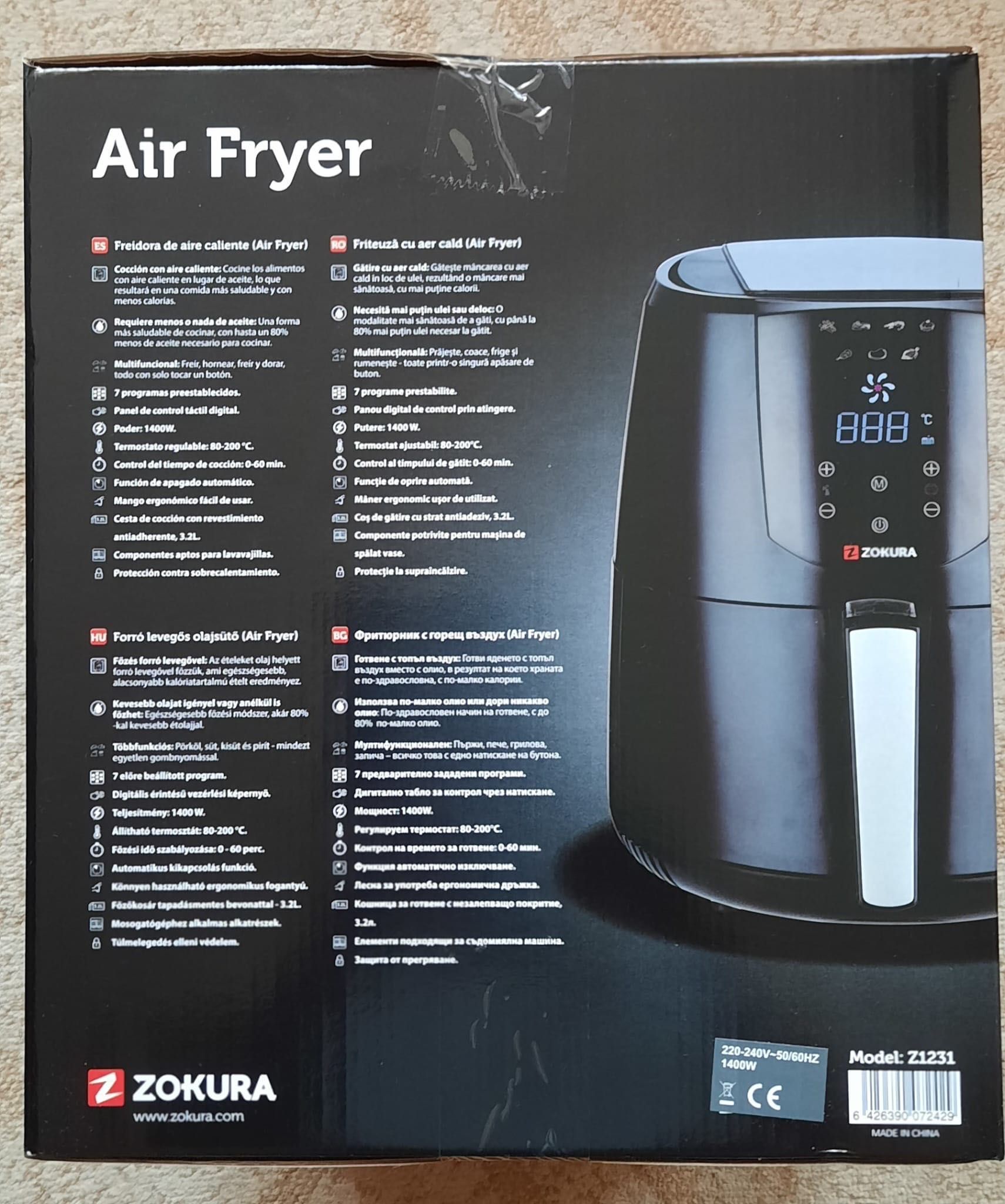 Zokura airfryer - Friteuza cu aer cald 3,2l  - Model Z1231