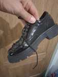 Pantofi sport damă piele naturala lac negru