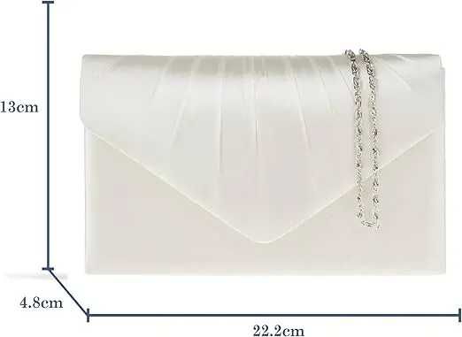 Geantă de mână fi9® pentru femei poseta satin geantă de damă ivory