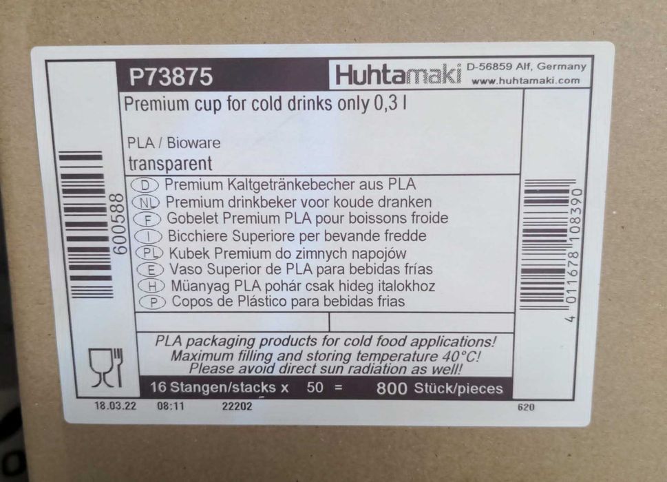 Pahare plastic 300 ml / 0,3 l , pentru băuturi reci