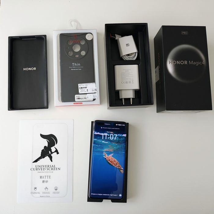 Honor magic 4 pro 256GB , пълен оригинален комплект + подаръци