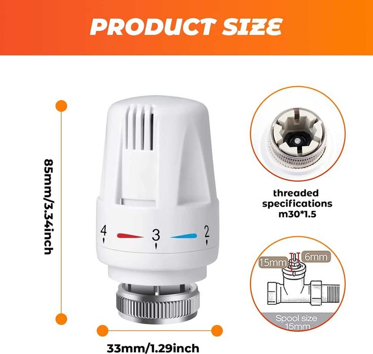 Cap(robinet) termostat calorifer, Set 3buc, M30x1,5 REDUS de la 155RON