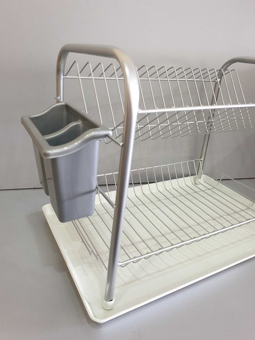 метален сушилник за чинии на 1, 2 и 3 етажа с кошничка за прибори