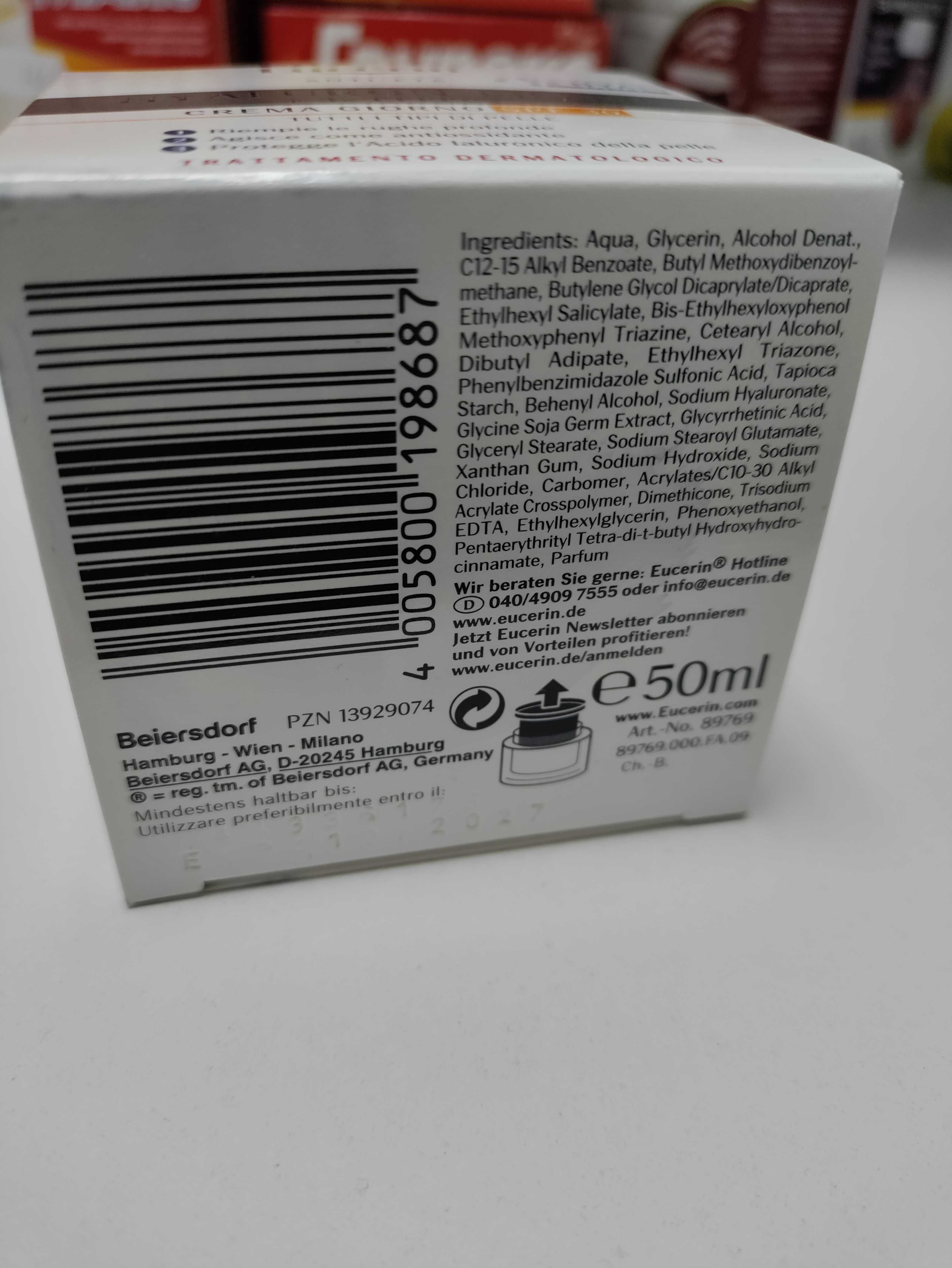 Eucerin hyaluron-filler дневен крем