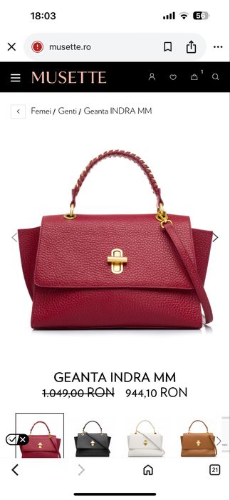 Vand geanta piele musette bordo