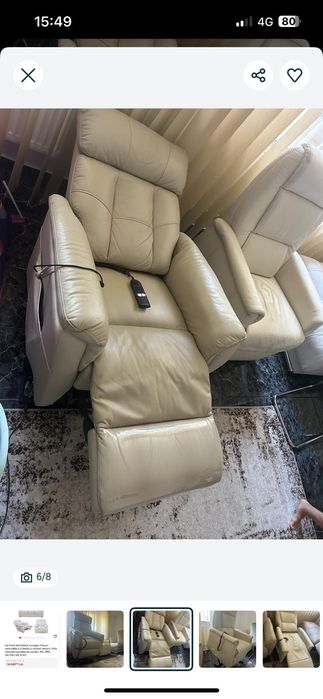 Fotoliu electric tv piele naturala an 2018 2 buc ca nou la 1/3 pret