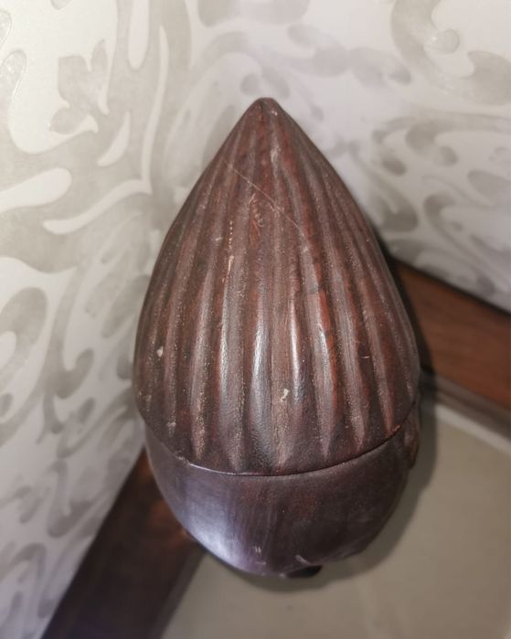 Бюст африканска ръчно резбована статуетка на мъжка глава от абанос !