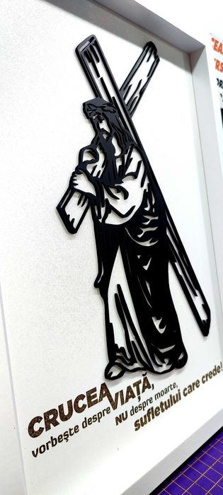 Tablou Volumetric cu Iisus purtând crucea