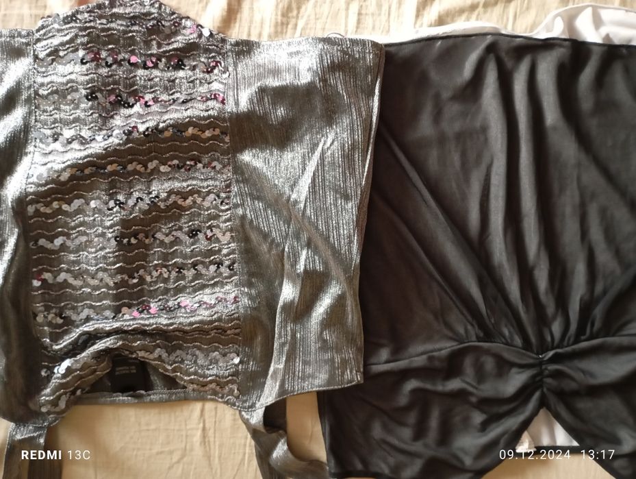 Bluze argintii negre mar M-L