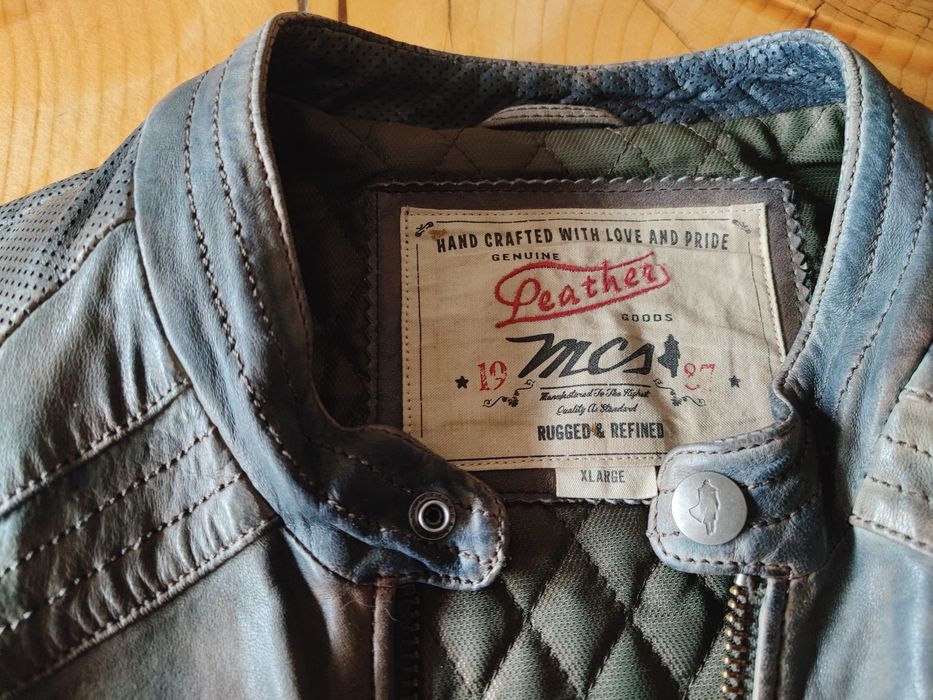 Мъжко Винтидж Cafe Racer  Mesh кожено  яке MCS Marlboro Classics Л